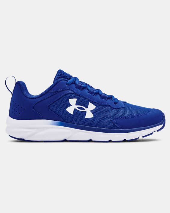 Boys' Grade School UA Assert 9 Running Shoes, Blue, pdpMainDesktop image number 0